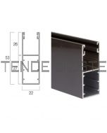 Guida in Alluminio 53×22 mm per Avvolgibili – A53
