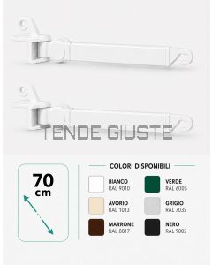 Braccetti a Doppio Movimento in Alluminio da 70 cm per Tende da Sole