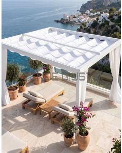 Tenda su Misura per Pergolati con Effetto ad Onda – Patio