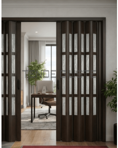 Porta a Soffietto in PVC con Vetri a 2 Ante su Misura