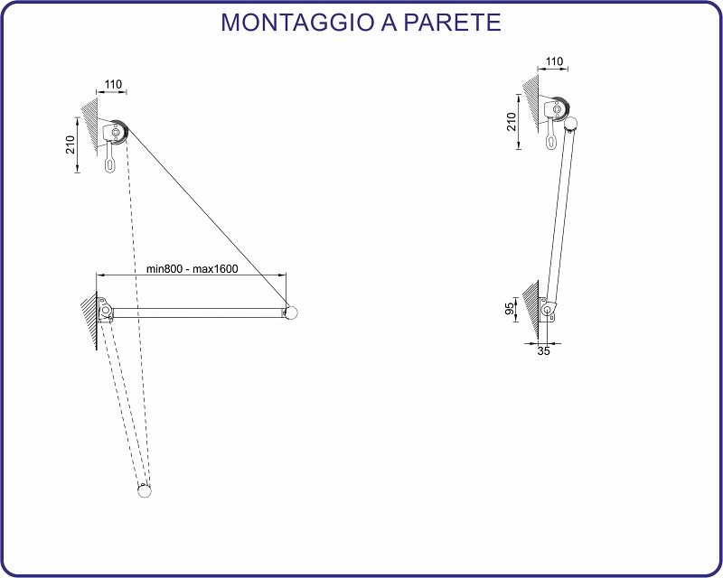 Ingombri Tenda da Sole Verso